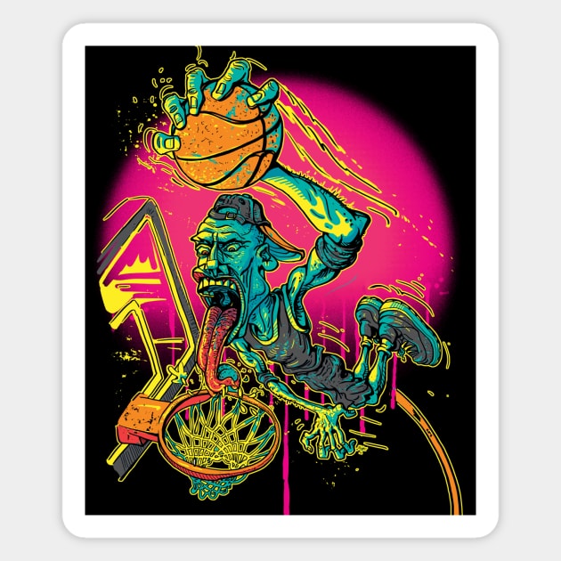 Ballin' Hoops Slam Jam Magnet by Mudge